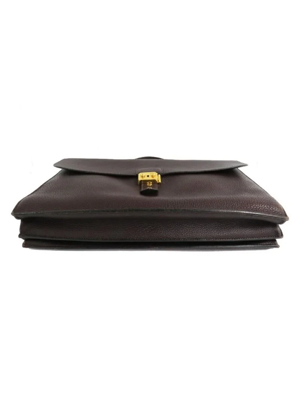 Hermes Sac A Depeches 41 Brown Togo Gold Document